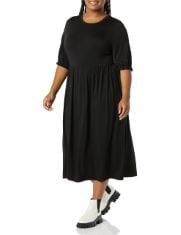 X20 ASSORTED CLOTHING TO INCLUDE ESSENTIALS WOMEN'S CREWNECK SHORT-SLEEVED KNIT MIDI DRESS (AVAILABLE IN PLUS SIZES), BLACK, M, ESSENTIALS WOMEN'S TECH STRETCH RACERBACK TANK TOP (AVAILABLE IN PLUS S