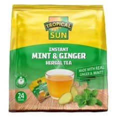 APPROX 20X ASSORTED TEA/COFFEE TO INCLUDE TROPICAL SUN INSTANT MINT AND GINGER HERBAL TEA. SWEET, SPICY & REFRESHING! - 24 SACHETS (PACK OF 1), NESCAFÉ CAPPUCCINO INSTANT COFFEE 12 X 15.5G SACHETS, 1