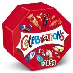 APPROX X20 ASSORTED CHOCOLATE TO INCLUDE CELEBRATIONS MILK CHOCOLATE GIFT BOX OF MINI CHOCOLATES & BISCUIT BARS CENTERPIECE (MALTESERS, GALAXY, SNICKERS & MORE) 385G.