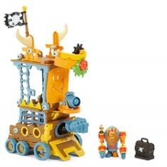 LITTLE TIKES 647093 KINGDOM BUILDERS-WRECKIN FEATURING BASHERS LEADER CAPTAIN CANNONBLAST WITH 25+ ROLLER PIECES INCLUDING DROPPING BALCONY, SHOOTING IRON FIST, CANNON & MANY MORE-KIDS AGES 3+, MULTI