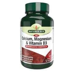 30 X NATURES AID CALCIUM MAGNESIUM AND D3, HELPS MAINTAIN NORMAL BONES, TEETH AND MUSCLE FUNCTION, VEGAN, 90 TABLETS BBE: 10/24.