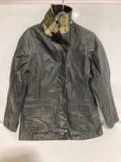 BARBOUR WAX JACKET IN DARK GREEN SIZE 8 - RRP £249