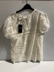 RALPH LAUREN SHORT SLEEVED LACE CAMMIE TOP IN CREAM SIZE S - RRP £259