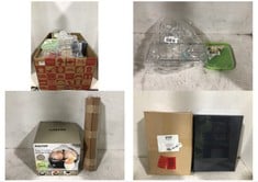 BOX OF ASSORTED HOUSEHOLD ITEMS TO INCLUDE SALTER EGG COOKER