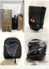 4 X ASSORTED BAGS TO INCLUDE KURGO G-TRAIN K9 BACKPACK FOR DOGS BLACK