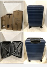 3 X ASSORTED TRAVEL CASES TO INCLUDE KONO NAVY/BROWN HARDSHELL SMALL SPINNER