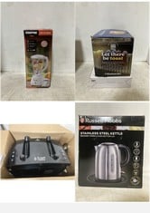 5 X ASSORTED KITCHEN ITEMS TO INCLUDE RUSSELL HOBBS 2 SLICE TOASTER