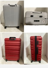 JOHN LEWIS TRAVEL CASE SILVER HARDSHELL SMALL/MEDIUM SPINNER TO INCLUDE JOHN LEWIS ANYDAY TRAVEL CASE RED HARDSHELL MEDIUM/LARGE SPINNER