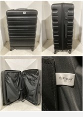 JOHN LEWIS ANYDAY TRAVEL CASE BLACK HARDSHELL MEDIUM/LARGE SPINNER