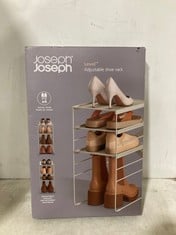 JOSEPH JOSEPH LEVEL ADJUSTABLE SHOE RACK TO INCLUDE LIKE-IT 6-SECTION SHOE/ACCESSORY GRID