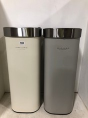 2 X JOHN LEWIS BINS 1 X CREAM, 1 X GREY