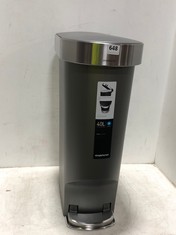 SIMPLEHUMAN 40L PEDAL BIN GREY