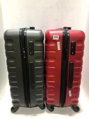 2 X JOHN LEWIS ANYDAY TRAVEL CASES SMALL/MEDIUM SPINNERS 1 X RED HARDSHELL, 1 X GREY HARDSHELL