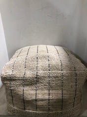 JOHN LEWIS JUTE WOVEN STRIPE POUFFE NATURAL RRP- £120