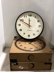 2 X JOHN LEWIS NEWGATE SUPERSTORE CLOCK 216K ALPHA DIAL BLACK