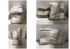 6 X ASSORTED JOHN LEWIS BEDDING TO INCLUDE TEXTURED & DECORATIVE 260 REVERSE THREAD COUNT KING SIZE COTTON DUVET COVER BEIGE SWIRL PATTERN