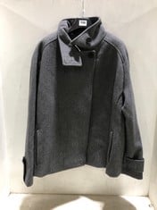 JOHN LEWIS TEXTURED SHORT FUNNEL NECK COAT GREY SIZE 16 RRP- £109