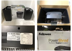 3 X ASSORTED FELLOWES SHREDDERS TO INCLUDE POERSHRED LX25 CROSS SHREDDER