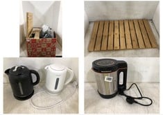 BOX OF ASSORTED JOHN LEWIS HOUSEHOLD ITEMS TO INCLUDE KENWOOD DAWN KETTLE 1.7L BLACK