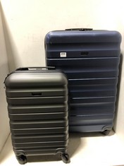 2 X JOHN LEWIS ANYDAY TRAVEL CASES HARDSHELLS SPINNERS 1 X SMALL GREY, 1 X MEDIUM/LARGE FARK BLUE