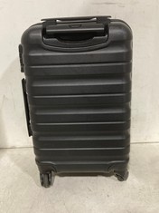 2 X JOHN LEWIS TRAVEL CASES BLACK HARDSHELLS SPINNERS 1 X SMALL, 1 X MEDIUM/LARGE