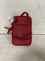 STACKERS THE BACKPACK BLACK TO INCLUDE JOHN LEWIS ZIP AROUND PHONE BAG RED