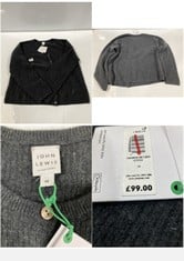 JOHN LEWIS CASHMERE RIB CARDIGAN GREY SIZE 14 RRP- £99