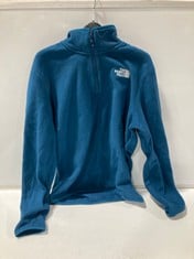 NORTH FACE 1/4 ZIP FLEECE TOP TEAL SIZE M