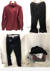 7 X ASSORTED JOHN LEWIS CLOTHING TO INCLUDE DONEGAL ROLL NECK KNIT JUMPER DARK RED SIZE 12