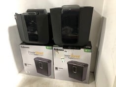 4 X ASSORTED PAPER SHREDDERS TO INCLUDE FELLOWES POWERSHRED P-30C SHREDDER