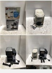 BOSCH TASSIMO SUNY COFFEE MACHINE TO INCLUDE BREVILLE ONE-TOUCH COFFEE HOUSE ESPRESSO, CAPPUCCINO AND LATTE MAKER