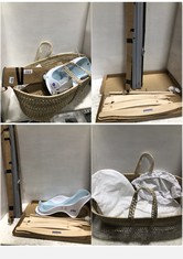 4 X ASSORTED BABY ITEMS TO INCLUDE CLAIR DE LUNE MOSES BASKET NATURAL