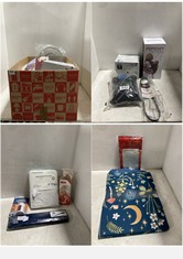 BOX OF ASSORTED HOUSEHOLD ITEMS TO INCLUDE MOMCOZY BABY CARRIER