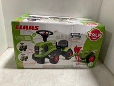 FALK KIDS RIDE-ON TRACTOR & TRAILER TO INCLUDE BRIO WORLD CRANE & MOUNTAIN TUNNEL PLAYSET