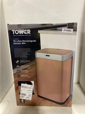 TOWER COPPER 75 LITRE RECTANGULAR SENSOR BIN RRP- £99.99