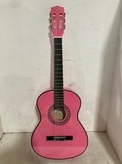 TIGER MUSIC LEFT HAND CHILDRENS 1/2 SIZE CLASSICAL SPANISH GUITAR TO INCLUDE TIGER MUSIC 3/4 SIZE CHILDS CLASSICAL GUITAR PINK