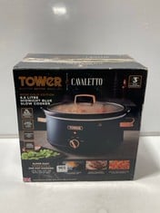 TOWER CAVALETTO ROSE GOLD EDITION 6.5 LITRE MIDNIGHT BLUE SLOW COOKER TO INCLUDE QUEST MULTI-FUNCTION ELECTRIC COOKER 40CM