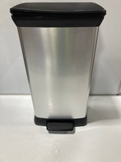 CURVER DECO BIN 50 LITRE SILVER