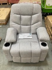 YITAHOME RECLINER ARMCHAIR WITH POWER MASSAGE LIFT IN GREY FABRIC - MODEL NO. FTLFFS-3057 - RRP £370 (ZONE 2)