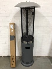 ELECTRIQ OUTDOOR GAS PATIO HEATER TO INCLUDE FORTROSE GARDEN UMBRELLA IN DARK GREY - ITEM NO. FTR146 (ZONE 3) (KERBSIDE PALLET DELIVERY)