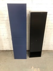 LUGO 1250MM MATT BLACK WALL HUNG STORAGE UNIT TO INCLUDE ASHFORD 350MM WALL HUNG UNIT IN BLUE (ZONE 3)