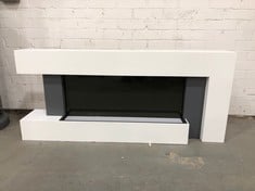 AMBERGLO DENALI WALL HUNG FIREPLACE SUITE IN WHITE - MODEL NO. AGL010 - RRP £260 (ZONE 3)