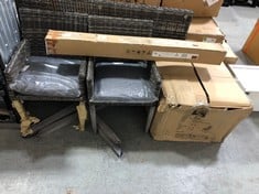 DARK GREY RATTAN GARDEN DINING SET (PARTS ONLY) TO INCLUDE CHARLIE DINING CHAIR IN GREY (ZONE 3) (KERBSIDE PALLET DELIVERY)