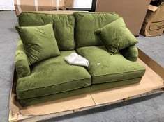 PAYTON 2 SEATER SOFA IN OLIVE GREEN VELVET - RRP £580 (ZONE 3)