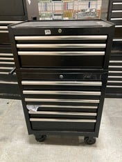 ADVANCED 6 DRAWER TOOL CABINET IN BLACK - ITEM NO. 570413 TO INCLUDE ADVANCED 3 DRAWER MIDDLE TOOL CHEST IN BLACK - ITEM NO. 574118 - TOTAL LOT RRP £529 (ZONE 3) (KERBSIDE PALLET DELIVERY)