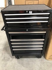 ADVANCED 6 DRAWER TOOL CABINET IN BLACK - ITEM NO. 570413 TO INCLUDE ADVANCED 3 DRAWER MIDDLE TOOL CHEST IN BLACK - ITEM NO. 574118 - TOTAL LOT RRP £529 (ZONE 3) (KERBSIDE PALLET DELIVERY)