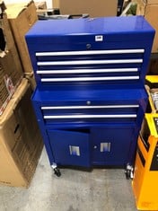 6 DRAWER 2 DOOR TOOL CENTRE IN BLUE - ITEM NO. 615314 - RRP £240 (ZONE 3) (KERBSIDE PALLET DELIVERY)