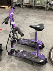 2 X WIRED XL ELECTRIC RIDE ON SCOOTER IN PURPLE / BLACK (ZONE 3) (COLLECTION ONLY)