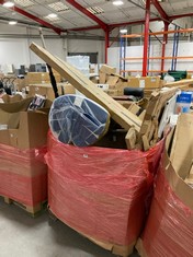 PALLET OF ASSORTED ITEMS TO INCLUDE ROLLED DOUBLE MEMORY FOAM MATTRESS TOPPER (ZONE 4) (KERBSIDE PALLET DELIVERY)