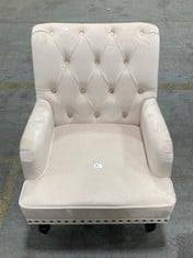 DARWIN VELVET ACCENT CHAIR IN CREAM- RRP £230 (ZONE 1)